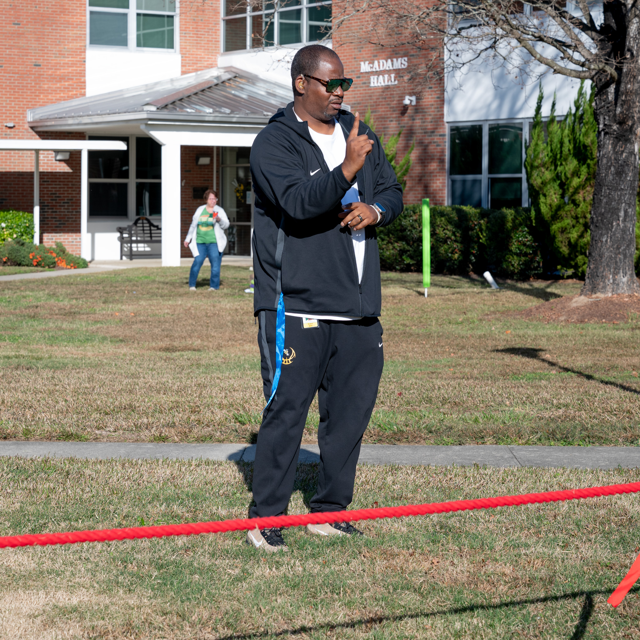 Fall Fest: Cedric gives instructions for tug-of-war