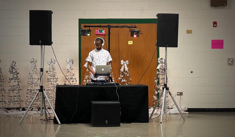 DJ playing music at the prom.