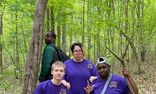 Seniors enjoying a hike in the state park