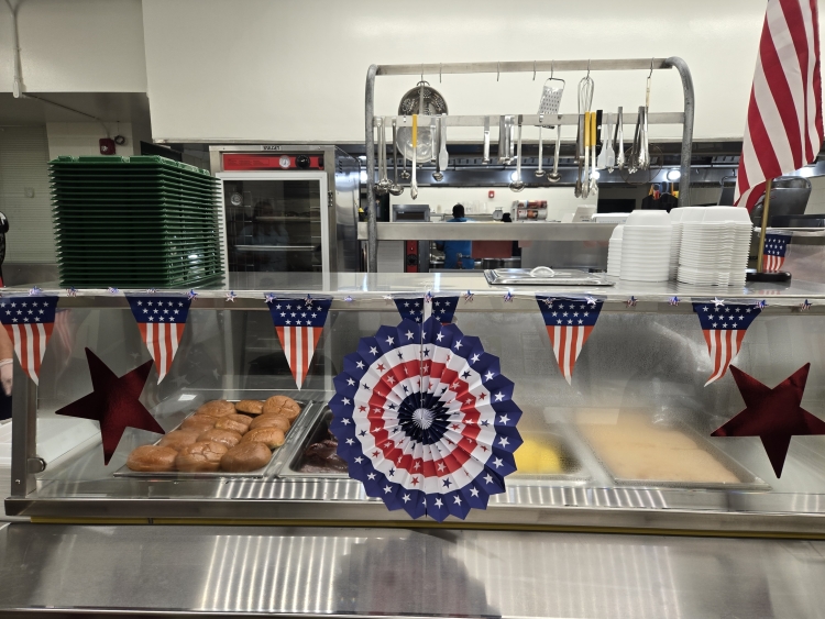 Red, White and Blue day in the cafeteria