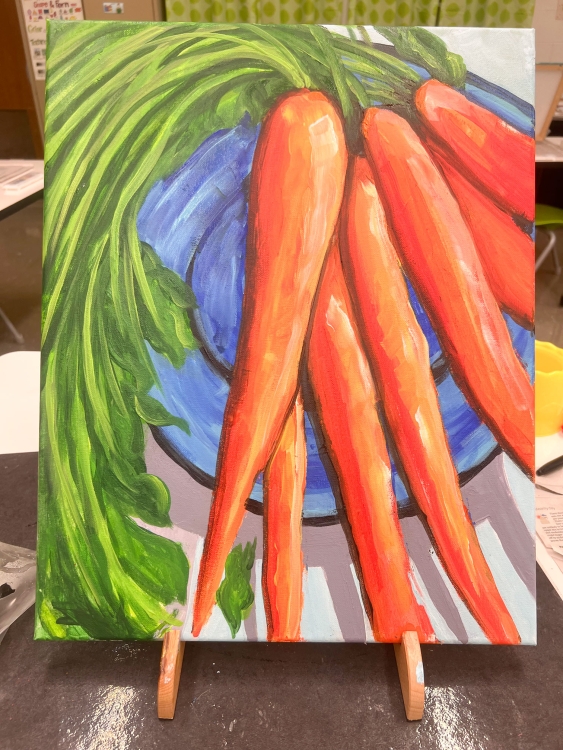 painting of carrots